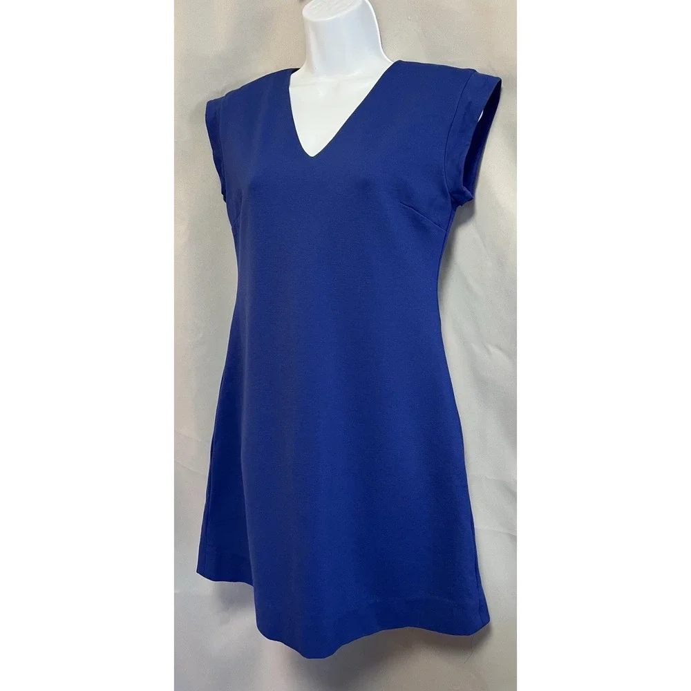 Kate Spade A-Line Mini Dress  Size 4 Royal‎ Blue V-Neck Women's